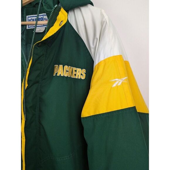 Vintage 90's Green Bay Packers NFL Reebok Pro Line XXL Winter Jacket - Picture 3 of 15